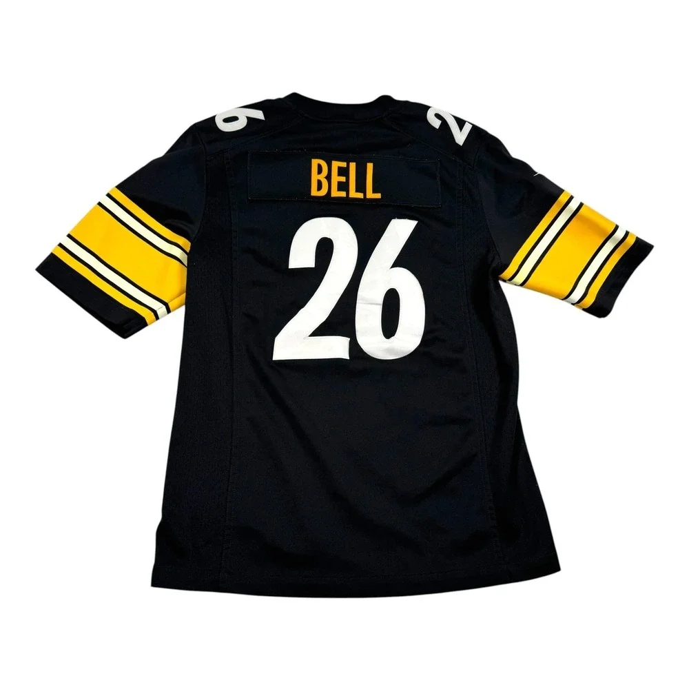 Pittsburgh Steelers Football Jersey Mens Medium Black NFL Nike Bell 26 On Field